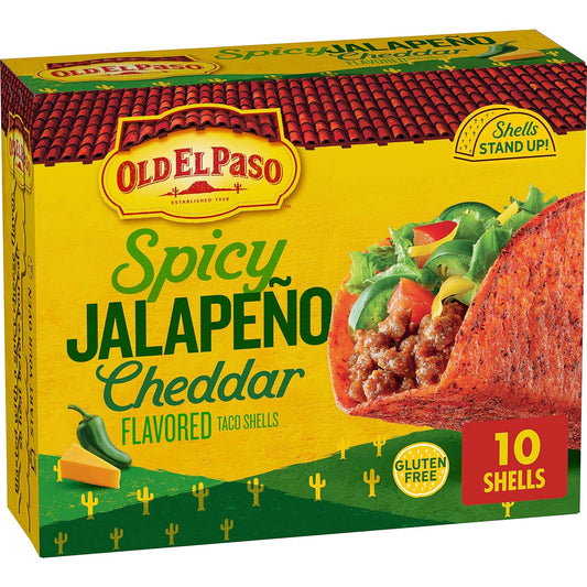 Old El Paso Stand 'N Stuff Bold Jalapeno Cheddar Taco Shells, 10 Count
