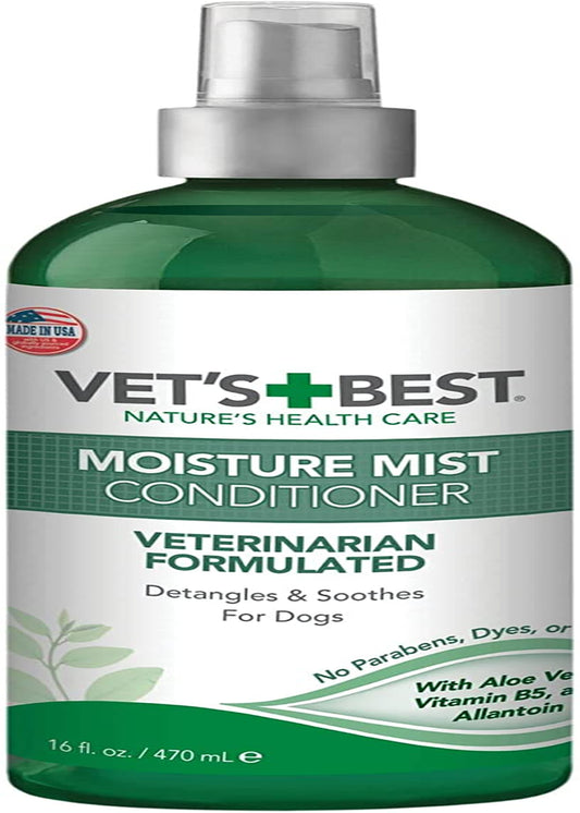 Vet'S Best Moisture Mist Dog Dry Skin Conditioner| Dog Conditioner and Detangler Spray | Relieves Itchy Skin, Refreshes & Soothes | 16 Oz
