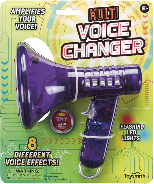Toysmith Tech Gear Multi Voice Changer, Amplifies Voice with 8 Different Voice Effects, for Boys & Girls Ages 5+, Colors Vary