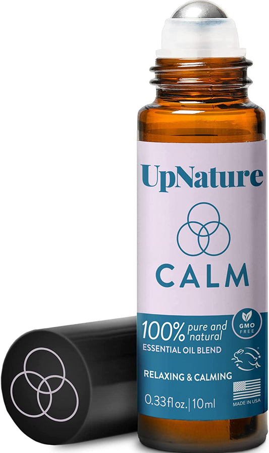 Calm Essential Oil Roll on Blend – Stress Relief Gifts for Women - Calm Sleep, Destress & Relaxation Aromatherapy Oils with Peppermint Oil & Ginger Oil – Perfect Stocking Stuffers for Women & Men