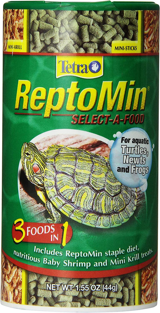 Tetra Reptomin Select-A-Food 1.55 Ounces, for Aquatic Turtles, Newts and Frogs, Variety Pack (29253)