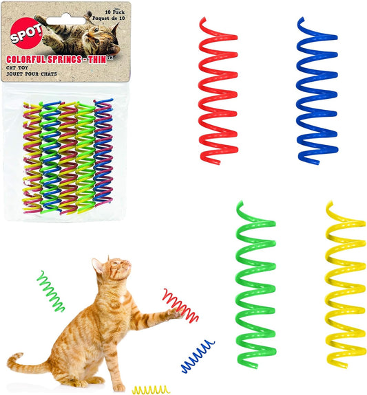 Ethical Thin Colorful Springs Cat Toy, 10-Pack, Medium Breeds