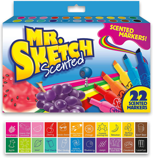 Mr. Sketch Chiseled Tip Marker, 22 Assorted Scented Markers