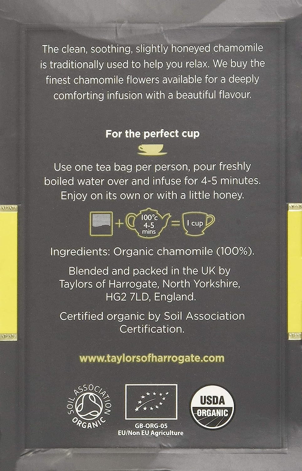 Taylors of Harrogate Organic Chamomile Herbal Tea, 50 Teabags