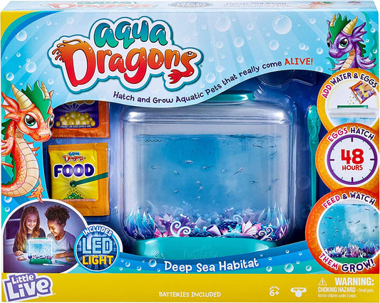 Little Live Aqua Dragons - Deep Sea Habitat - LED Light up Tank Hatch and Grow Aquatic Pets | Amazon Exclusive