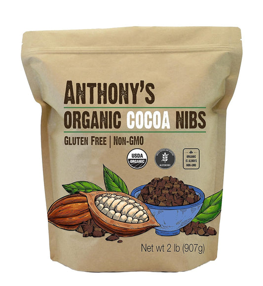 Anthony'S Organic Cacao Cocoa Nibs, 2 Lb, Batch Tested and Verified Gluten Free