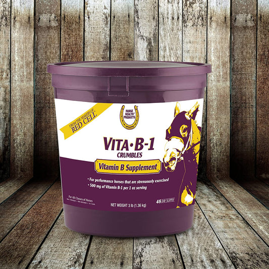 Horse Health Vita B-1 Crumbles Supplement for Horses, Supports Optimal Muscle Activity and Metabolism for Performance, 3 Pounds, 48 Day Supply