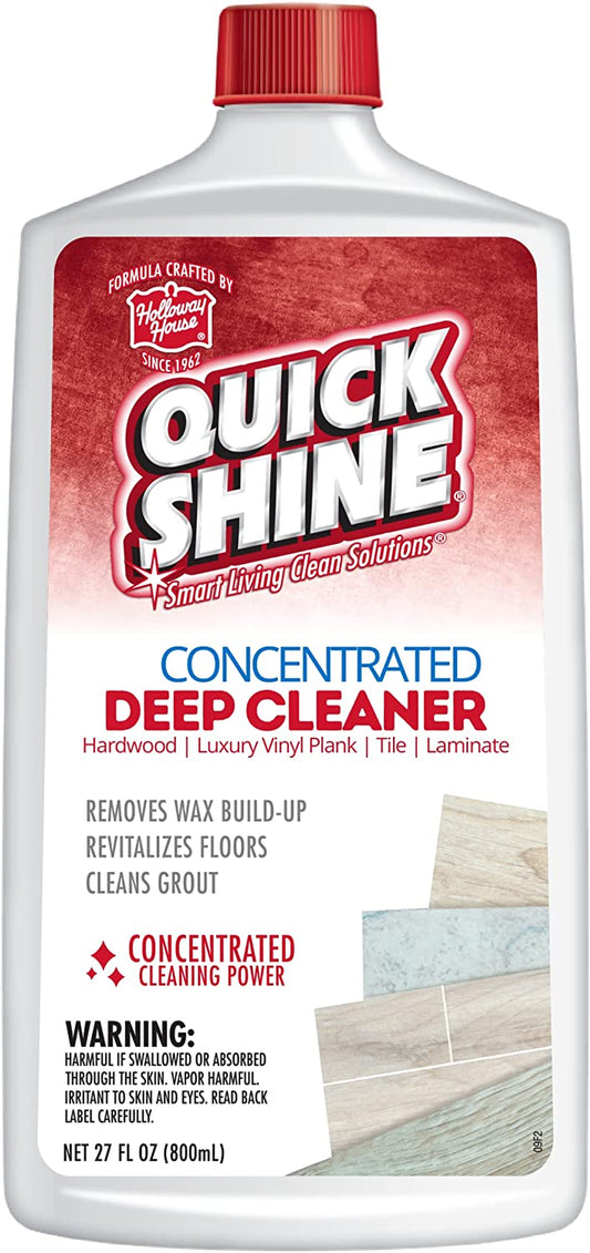 Quick Shine Multi Surface Deep Floor Cleaner and Remover 27Oz | Removes Wax Build-Up, Revitalizes Floors & Cleans Grout | Use on Hardwood, Laminate, LVT, Tile and Stone | Pro-Level Cleaning