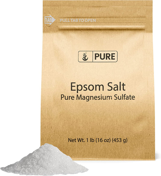 Pure Original Ingredients Epsom Salt (1 Lb) Pure Magnesium Sulfate, Food Grade, Soaking Solution