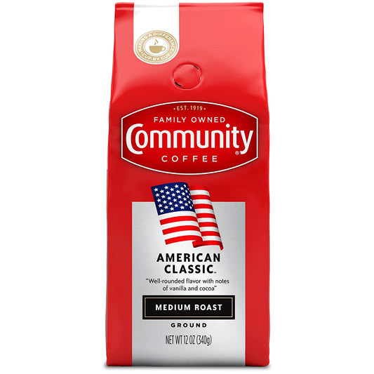 Community Coffee American Classic Ground Coffee, Medium Roast, 12 Ounce Bag (Pack of 1)