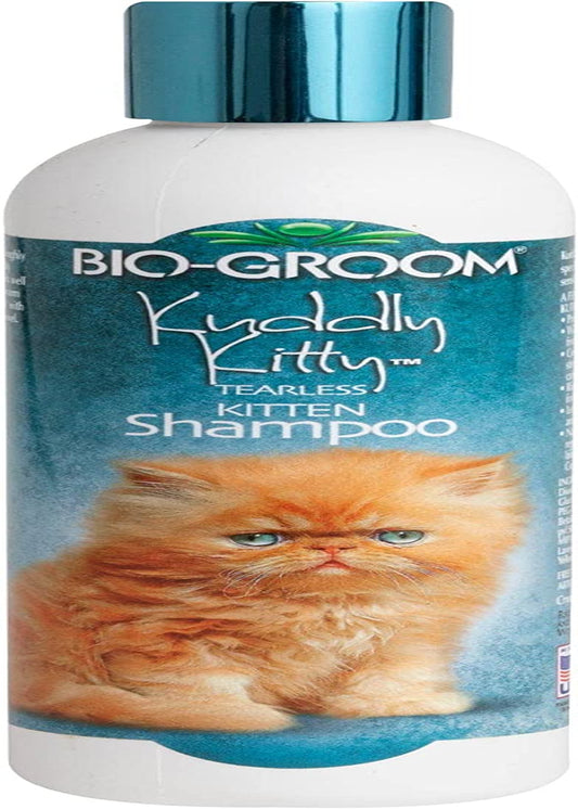 Bio-Groom Kuddly Kitty Shampoo – Tearless, Gentle Kitten Shampoo, Soap-Free, Cat Bathing Supplies, Quick Rinse, Cat & Kitten Grooming Supplies, Cruelty-Free, Made in USA, Cat Shampoo – 8 Fl Oz 1-Pack