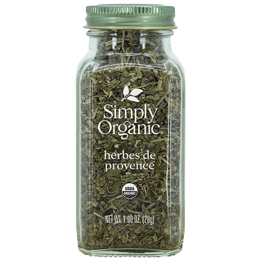 Simply Organic Herbs De Provence, 1-Ounce Jar, French Blend of Aromatic Savory, Thyme, Rosemary, Basil Tarragon & Lavender
