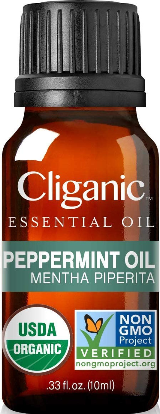 USDA Organic Peppermint Essential Oil, 100% Pure Natural Undiluted, for Aromatherapy | Non-Gmo Verified