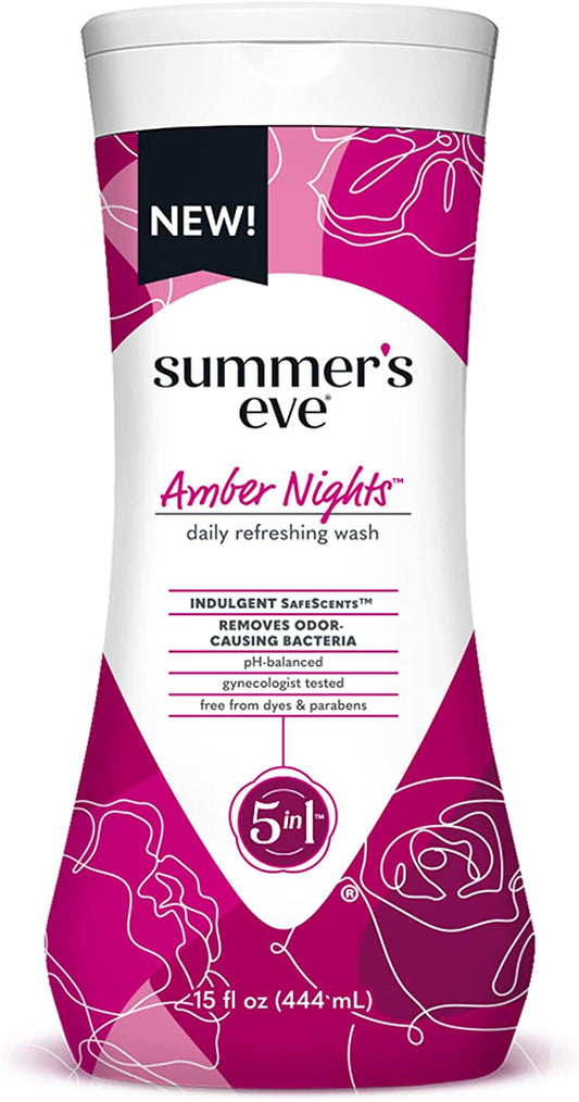 Summer'S Eve Amber Nights with Oat and Shea Extracts, Daily Refreshing All over Feminine Body Wash, Removes Odor, Ph Balanced, 15 Fl Oz