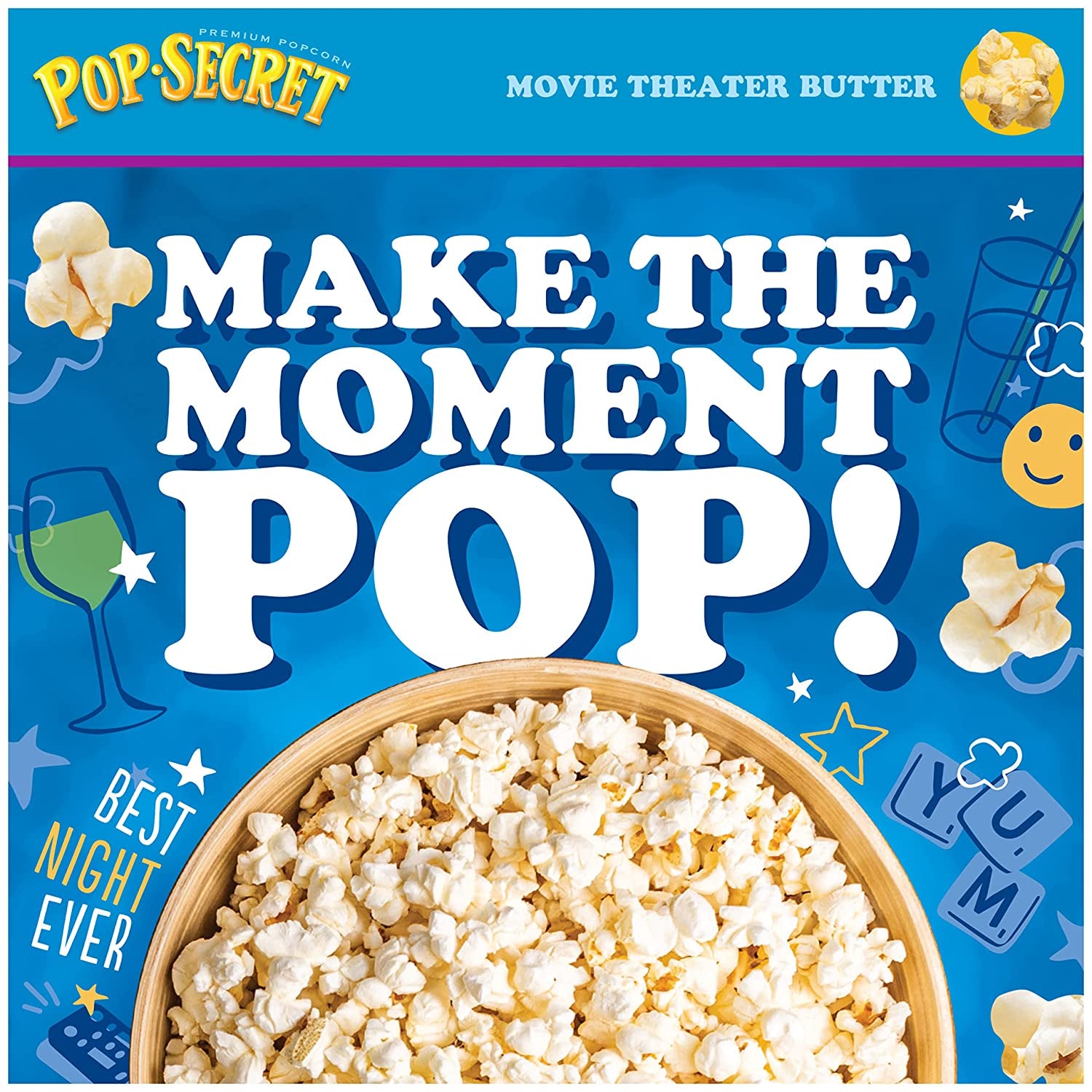 Pop Secret Microwave Popcorn, Movie Theater Butter Flavor, 1.75 Oz Snack Bags, (Pack of 12)