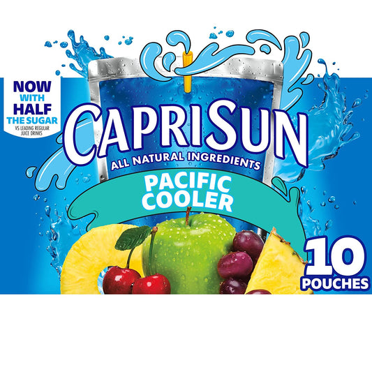 Capri Sun Pacific Cooler Mixed Fruit Naturally Flavored Kids Juice Drink Blend (10 Ct Box, 6 Fl Oz Pouches)