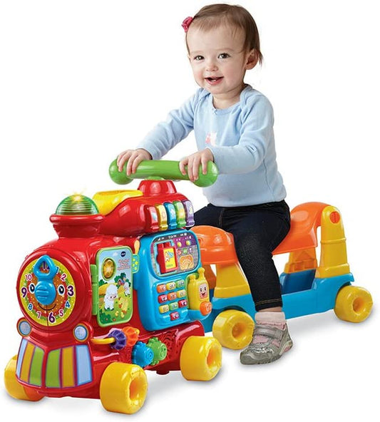 Vtech Sit-To-Stand Ultimate Alphabet Train (Frustration Free Packaging) , Red, 12 Months to 36 Months-Train^Detachable Caboose/Wagon^Double Sided Letter Blocks (13)^Walkie-Talkie^Aa Battery (3)^Manual