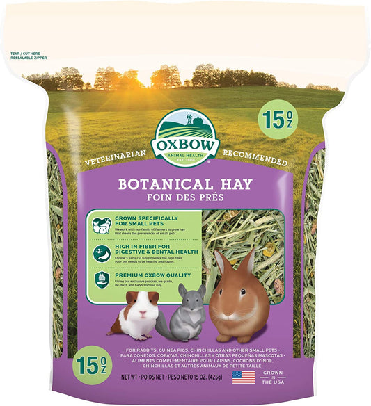 Oxbow Animal Health Oxbow Botanical Western Timothy Hay - All Natural Hay for Rabbits, Guinea Pigs, Chinchillas, Hamsters & Gerbils - 15 Oz.