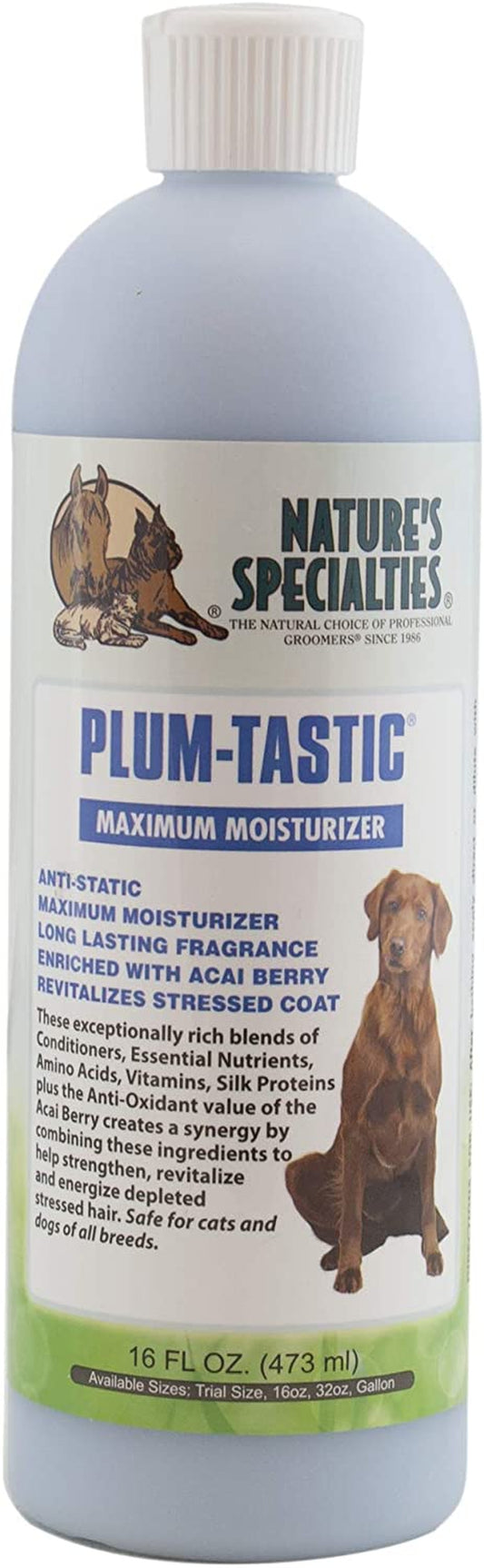 Nature'S Specialties Plum-Tastic Ultra Concentrated Dog Conditioner for Pets, Makes up to 4 Gallons, Natural Choice for Professional Groomers, Maximum Moisture, Made in USA, 16 Oz