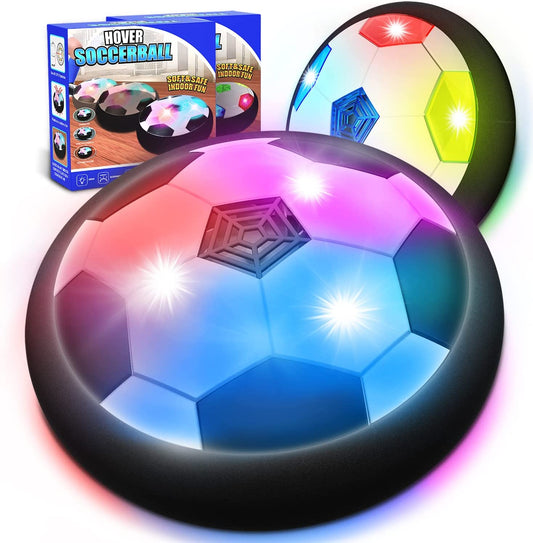 Kids Toys Hover Soccer Ball (Set of 2), Battery Operated Air Floating Soccer Ball with LED Light and Soft Foam Bumper for Indoor Outdoor Game, Gifts for Age 3 4 5 6 7 8-16 Year Old Boys Girls