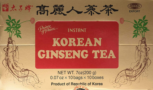 Korean Ginseng Instant Tea, 100 Sachet – Natural Red Panax Ginseng Tea – Korean Ginseng Extract – Easy to Brew Hot or Cold – Herbal Chinese Tea Sachets – Promotes Overall Health And
