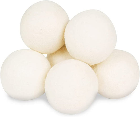 Wool Dryer Balls -  6-Pack - XL Premium Natural Fabric Softener Award-Winning - Wool Balls Replaces Dryer Sheets - Wool Balls for Dryer - Laundry Balls for Dryer