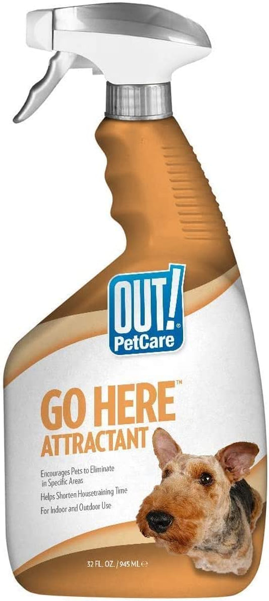 Petcare Go Here Attractant Indoor and Outdoor Dog Training Spray - House-Training Aid for Puppies and Dogs - 32 Oz