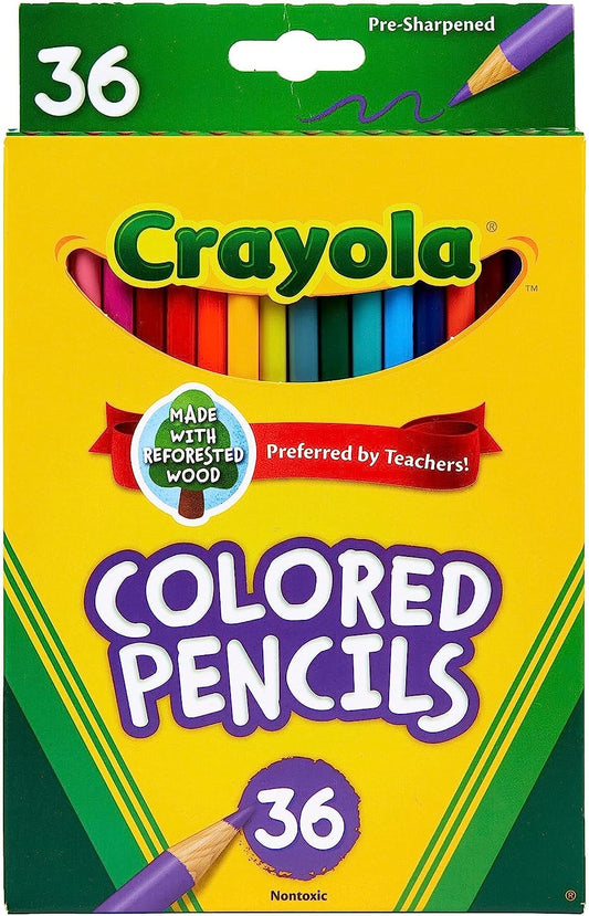 Colored Pencils (36Ct), Kids Pencil Set, Back to School Supplies, Assorted Colors, Great for Classrooms, Nontoxic, Ages 3+