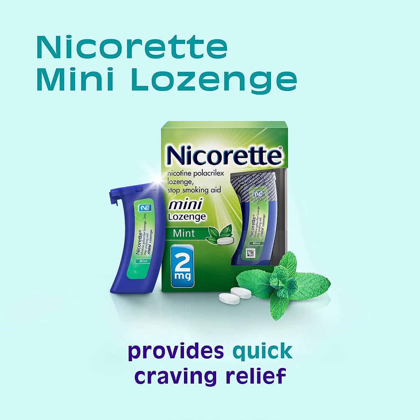 Nicorette 2 Mg Mini Nicotine Lozenges to Help Quit Smoking - Mint Flavor Stop Smoking Aid, 20 Count