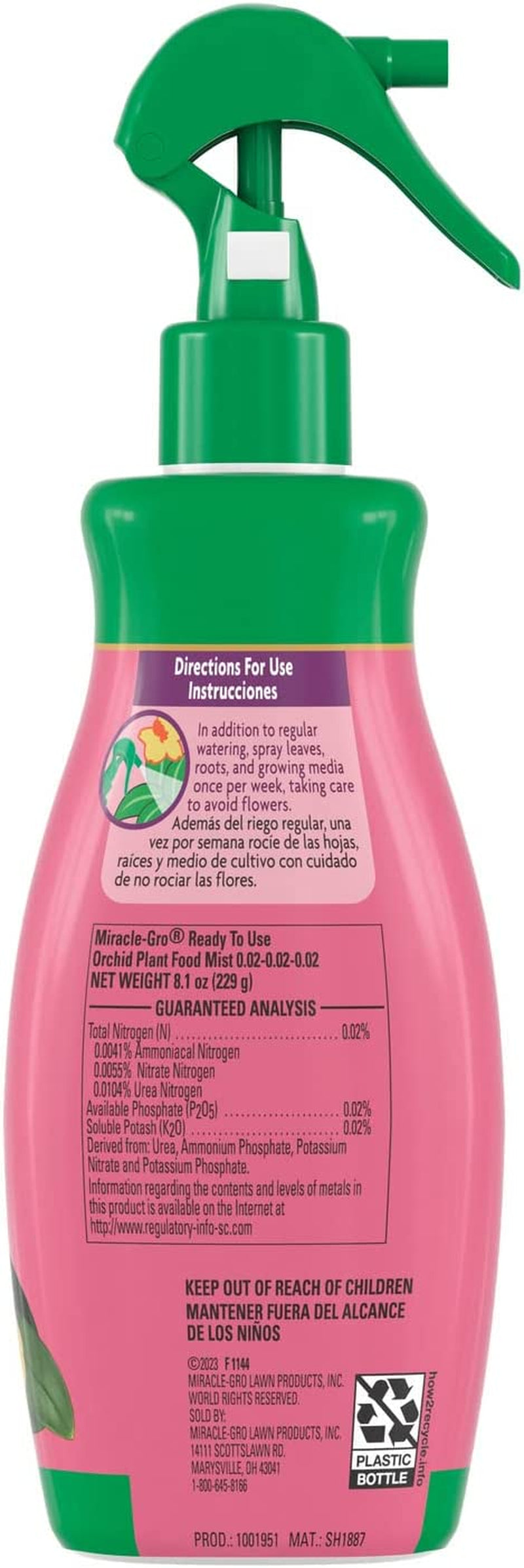 Miracle-Gro Ready-To-Use Orchid Plant Food Mist, 8 Oz., Feeds Plants Instantly, 1 Pack