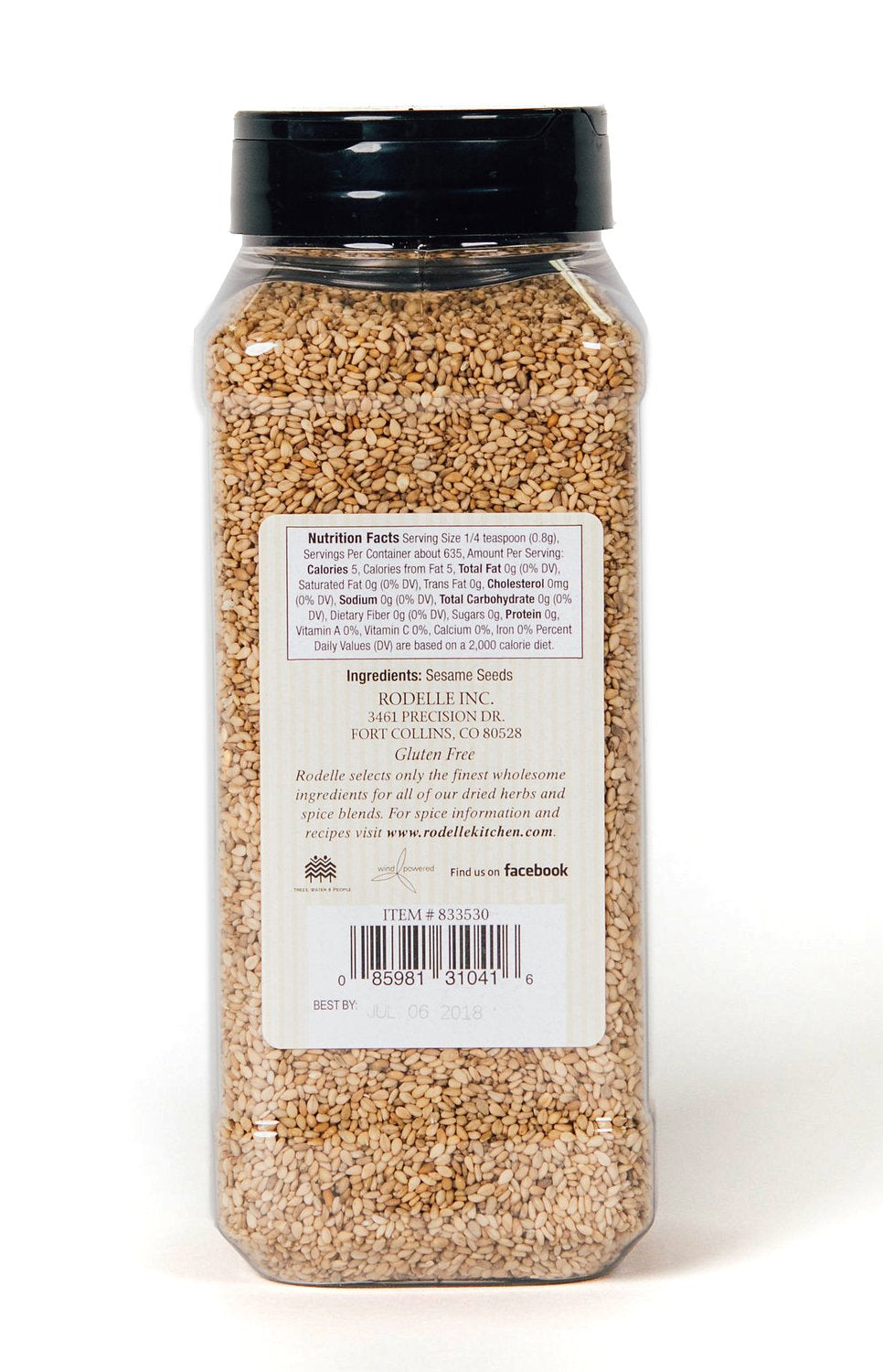 Rodelle Toasted Natural Sesame Seeds, 18 Oz