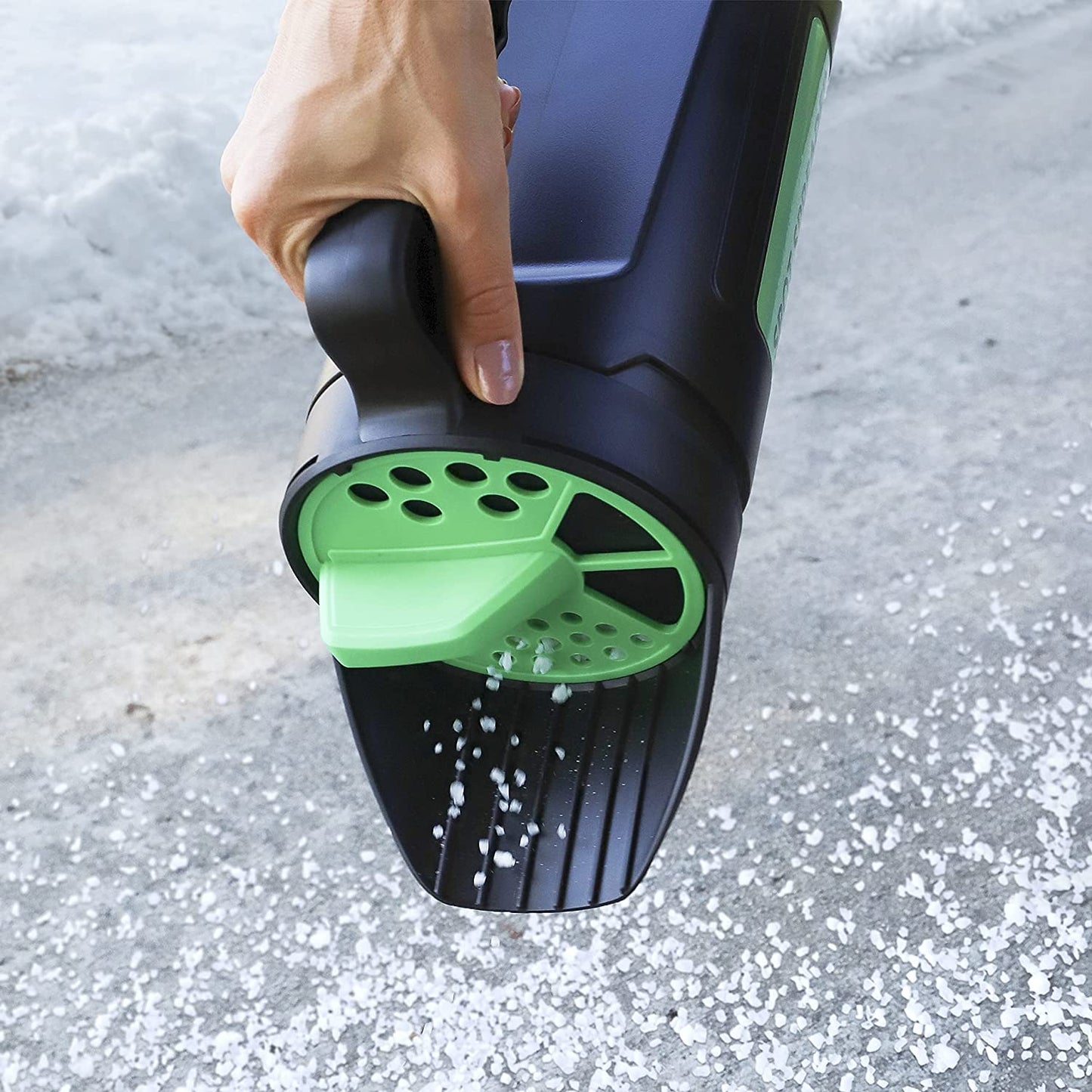 Hand Spreader Shaker for Seed, Salt, De-Icer, Ice Melt, Earth Food and Fertilizer - Multiple Opening Sizes for Any Need - up to 80 Oz - Most Efficient & Sturdy Product on the Market