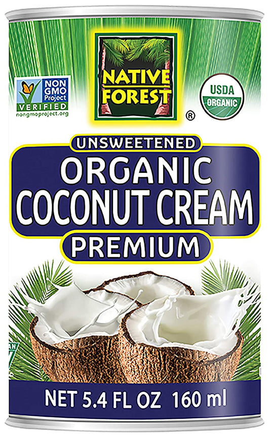 Native Forest Organic Premium Coconut Cream Unsweetened, 5.4 Fl Oz (Pack of 12), Packaging May Vary
