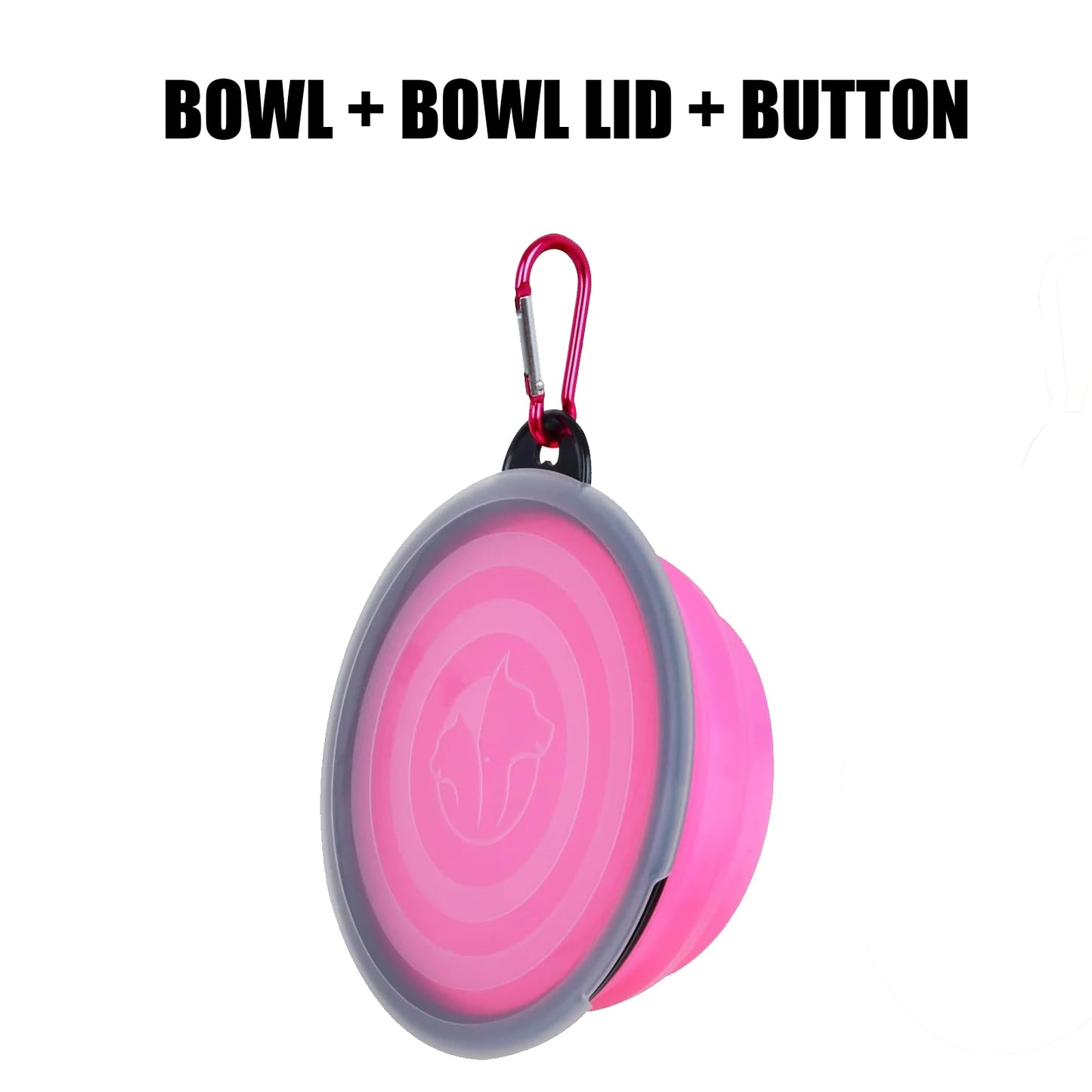 Collapsible Pet Silicone Dog Food Water Bowl With Bowl Lip Pet Outdoor Travel Portable Puppy Dishes with Carabiner Pet Supplies