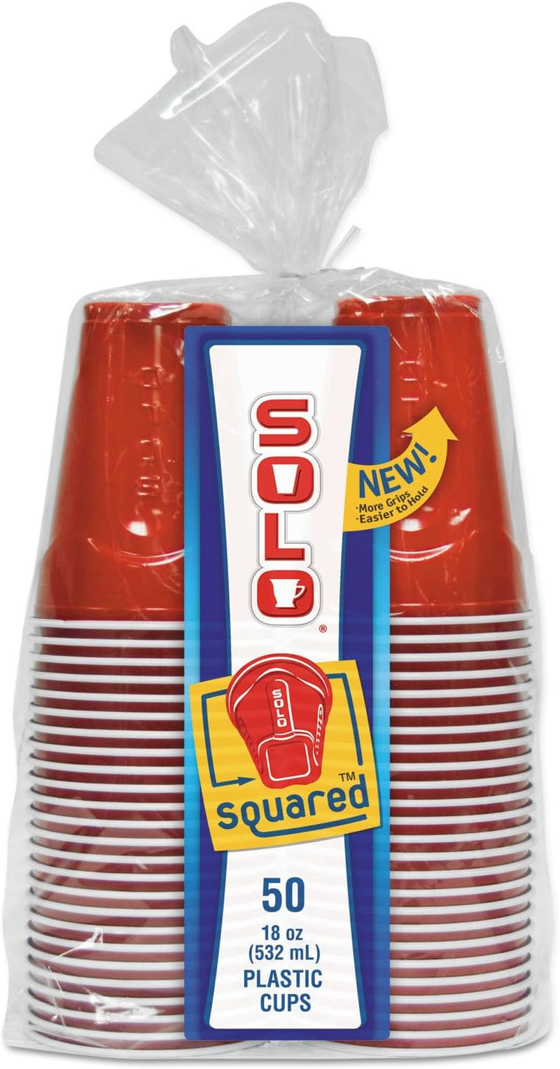 Solo Assorted 18-Ounce Color Plastic Cups, 50 Count