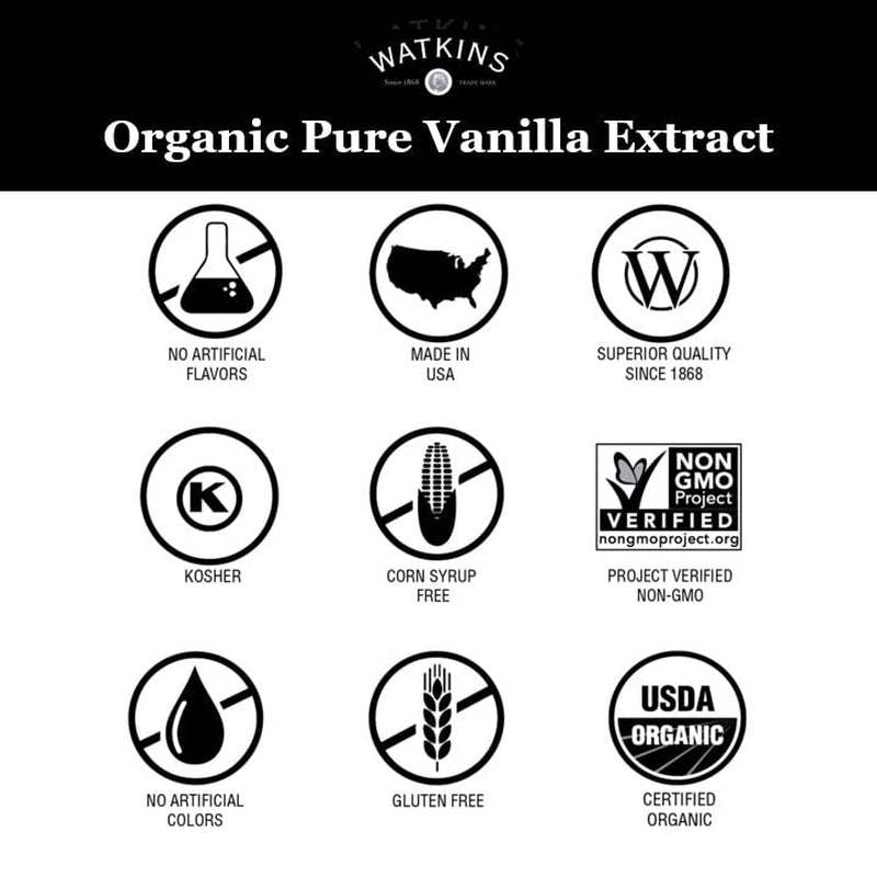 Watkins Organic Pure Vanilla Alcohol Free Flavoring, 2 Fl. Oz (Pack of 1)