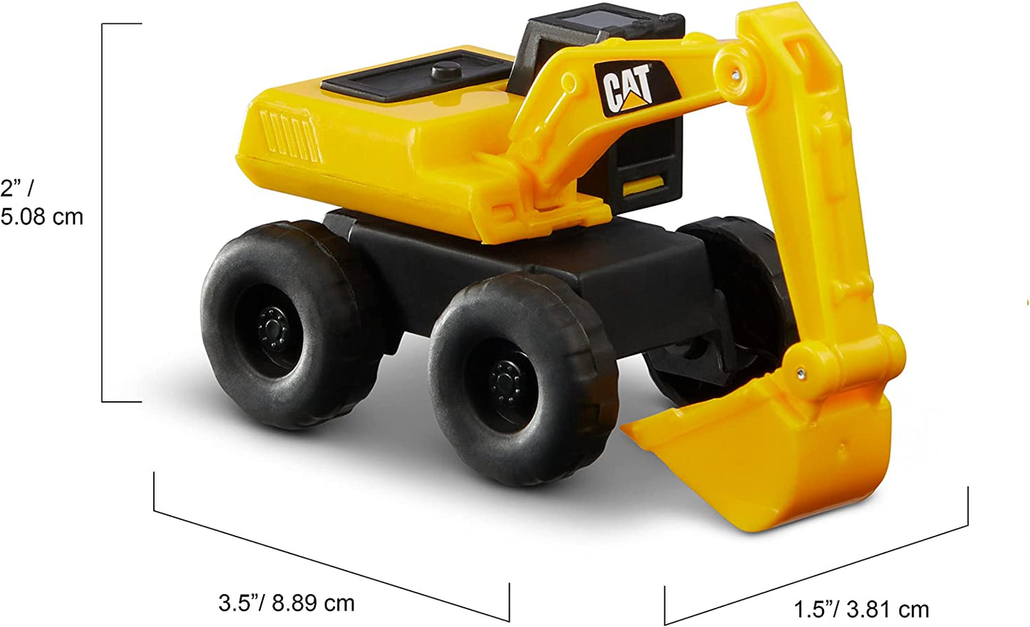 Cattoysofficial, CAT Little Machines Toys with 5Pcs - Dump Truck, Wheel Loader, Bulldozer, Backhoe, and Excavator Vehicles, Cake Toppers, Playset for Kids Ages 3 and Up,Yellow