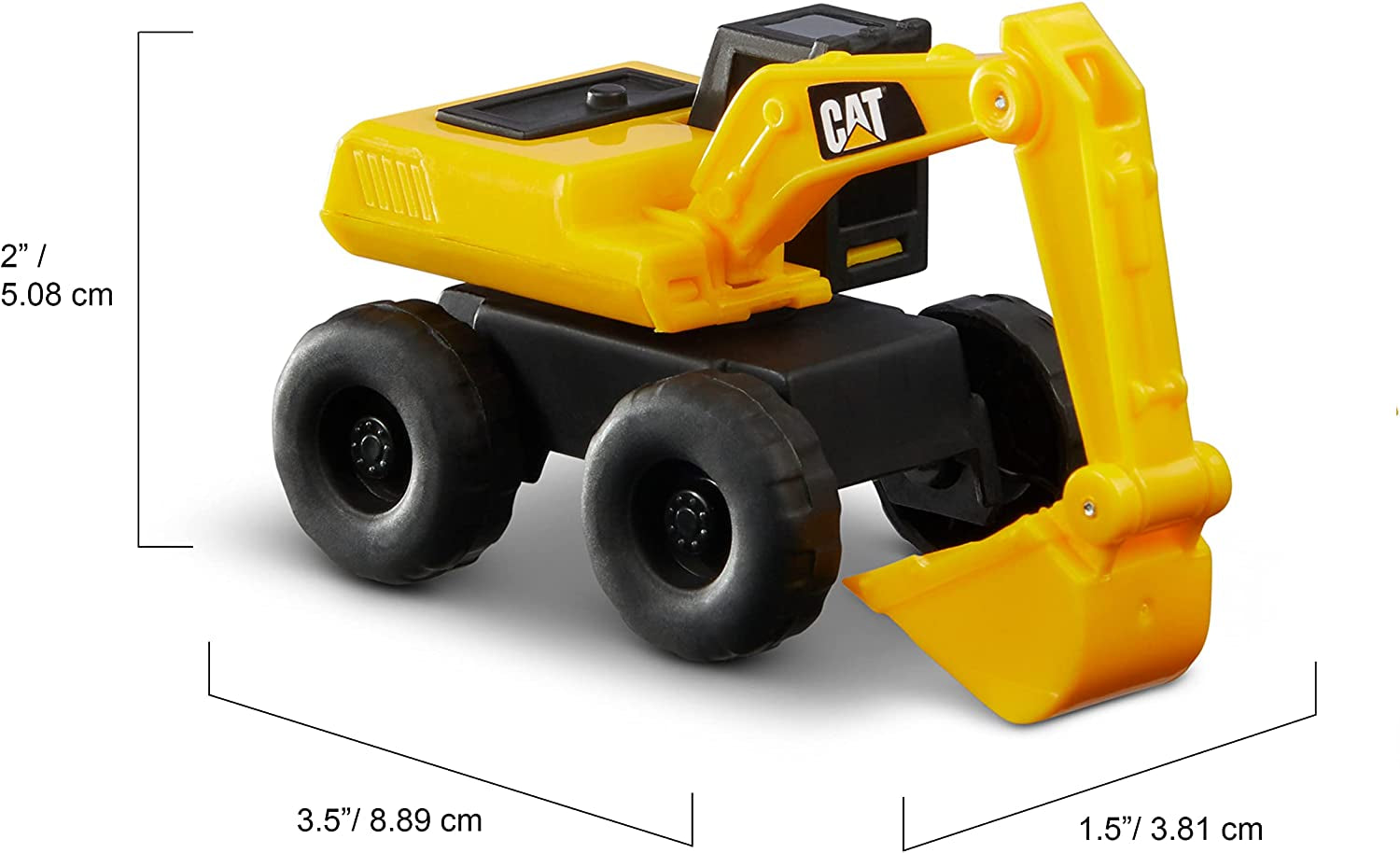 Cattoysofficial, CAT Little Machines Toys with 5Pcs - Dump Truck, Wheel Loader, Bulldozer, Backhoe, and Excavator Vehicles, Cake Toppers, Playset for Kids Ages 3 and Up,Yellow