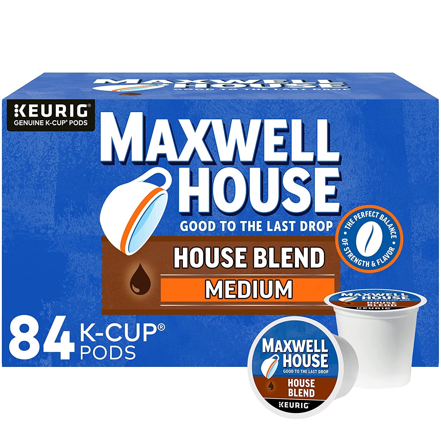 Maxwell House House Blend Medium Roast K-Cup Coffee Pods (84 Ct Box)