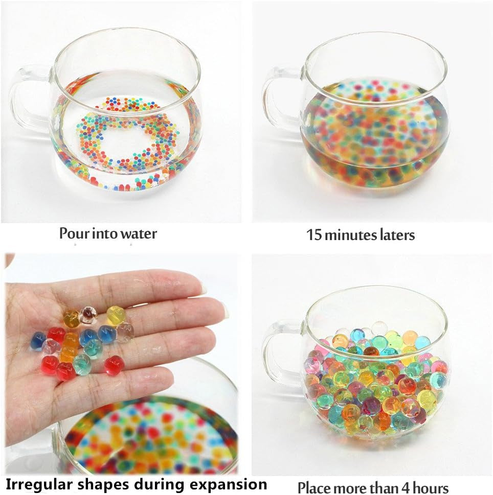 UMIKU Water Beads 50000 Soft Beads Rainbow Mix Water Growing Balls for Kids Tactile Sensory Toys Home Décor