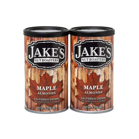 Jake'S Nut Roasters - Sweet Maple Almonds (2 Pack) Whole Dry Roasted Seasoned Flavored Almonds - High-Protein Snack with Maple Flavor