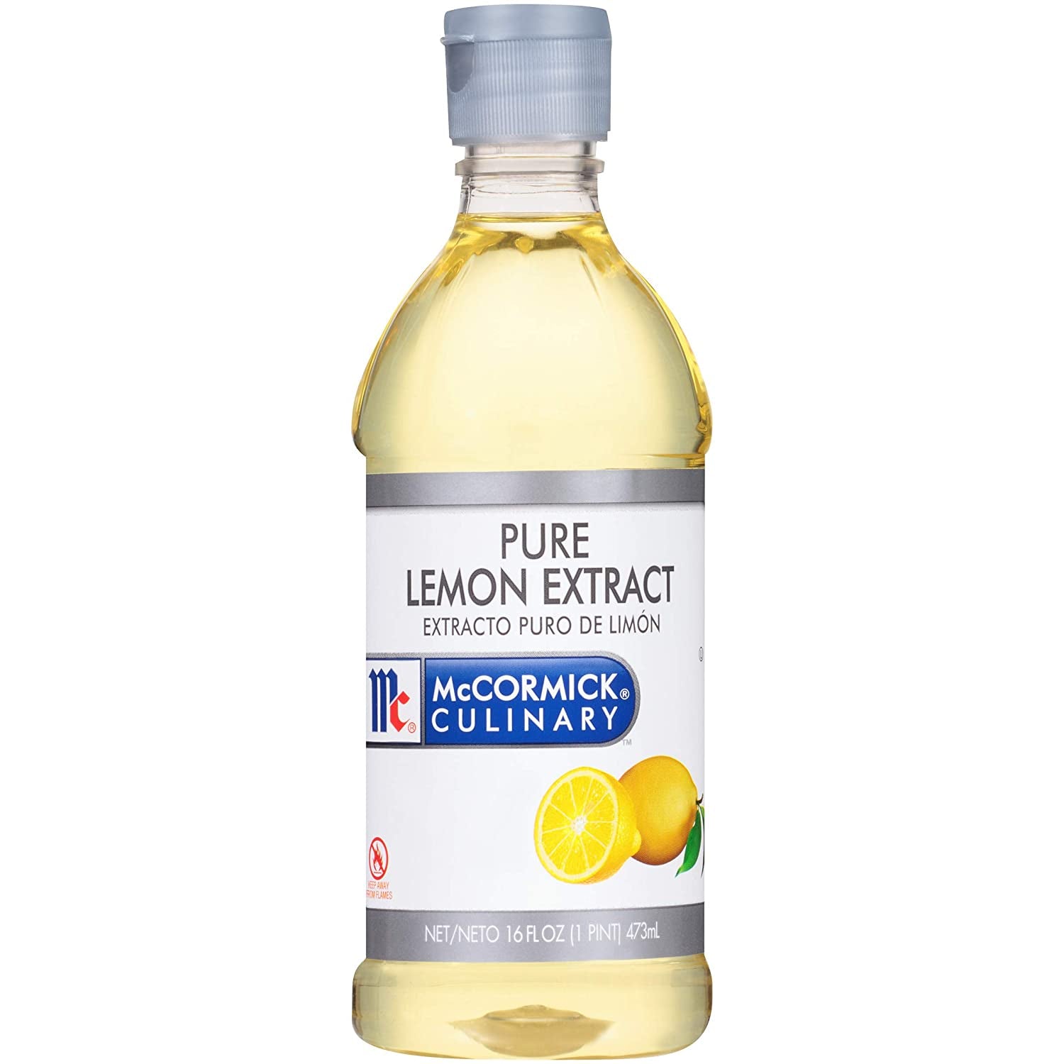 Mccormick Culinary Pure Lemon Extract, 16 Fl Oz - One 16 Fluid Ounce Bottle of Lemon Flavoring Extract, Great for Subtle Lemony Flavors to Glazes and Fillings Such as Mousses and Custards