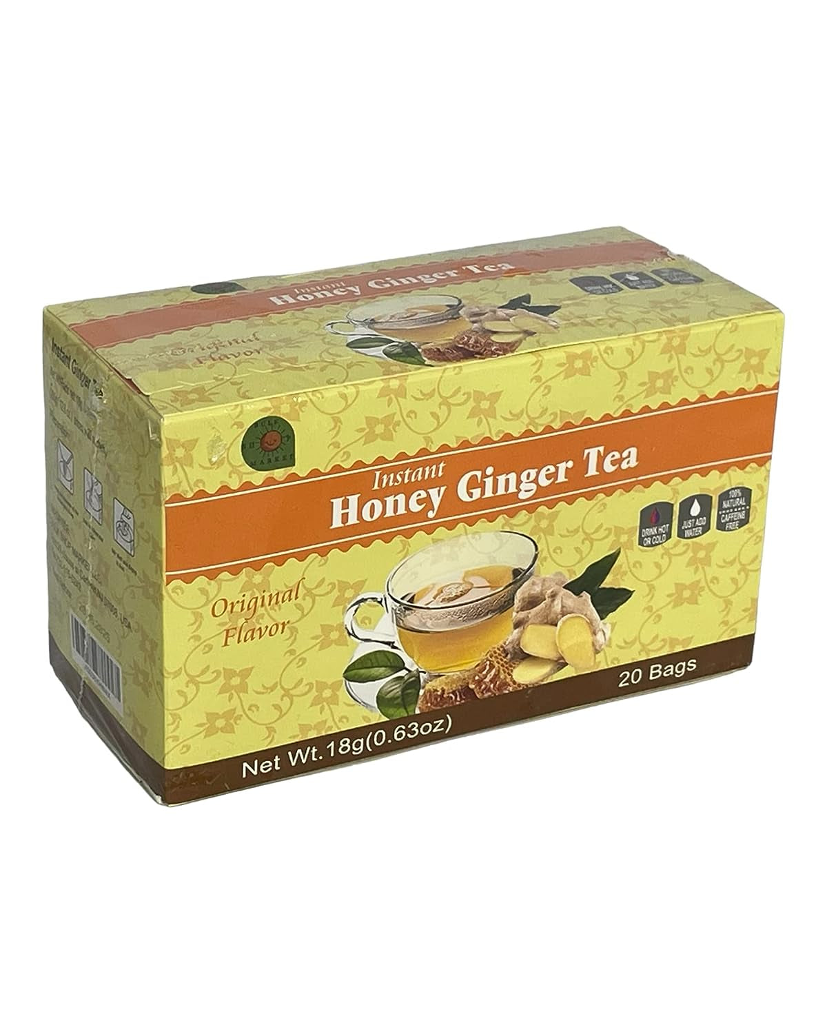 BULKSHOPMARKET INSTANT HONEY GINGER TEA 20 SACHETS 100% PURE for HOT or COLD (1)