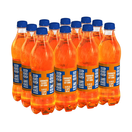 IRN-BRU from AG Barr the Original and Best Sparkling Flavored Soft Drink | a Scottish Favorite | 16.9 Fluid Ounce (Pack of 12)