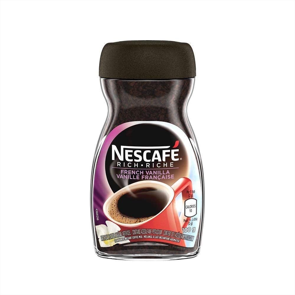 NESCAFÉ Rich Instant Coffee, 100G Jar | 2- Pack (French Vanilla)