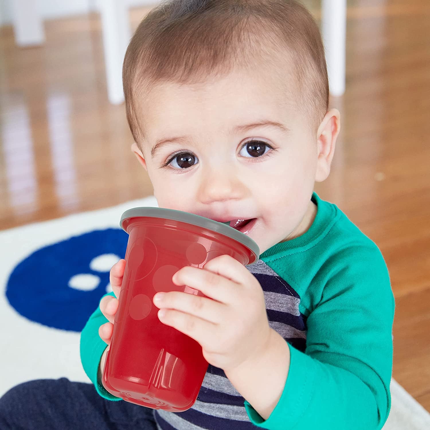 The First Years Take & Toss Spill Proof Sippy Cups - Rainbow Party Pack - Reusable Toddler Cups - Kids Cups and Snap on Lids for Ages 9 Months and up - 20 Count