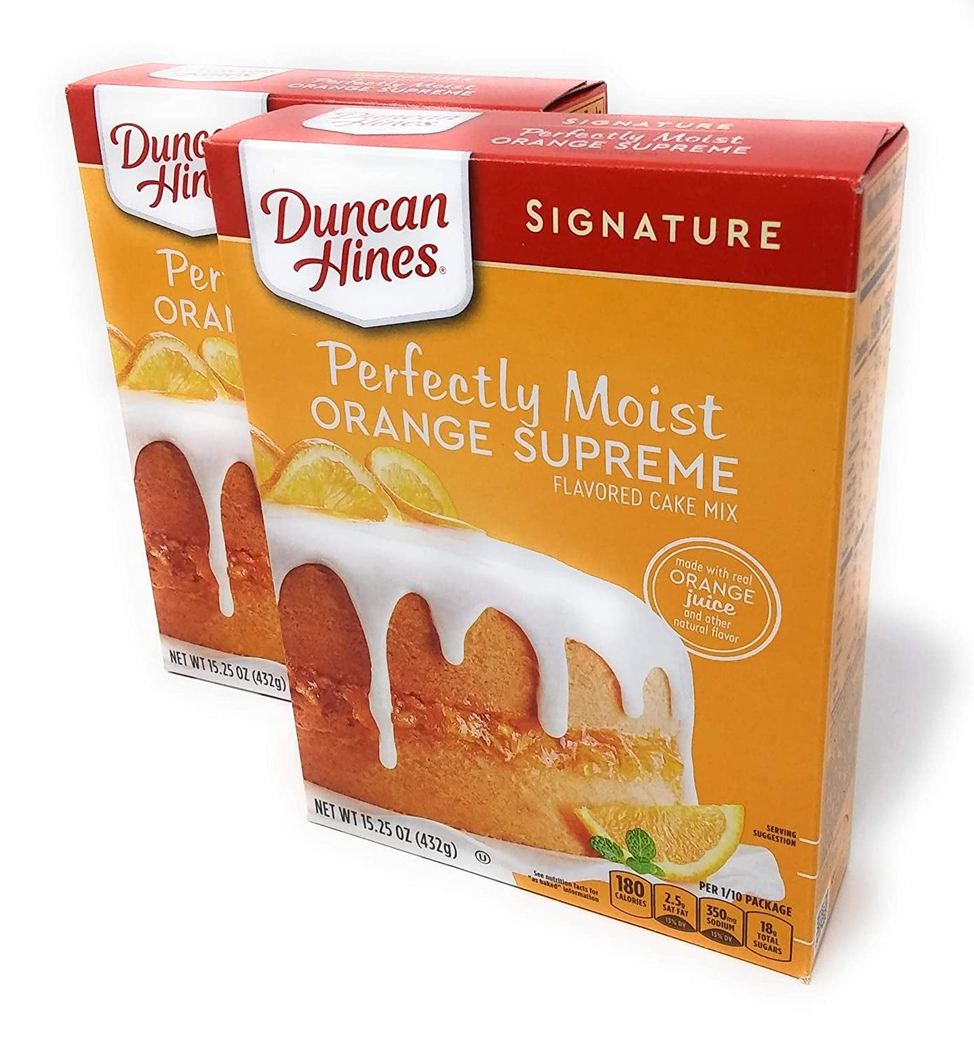 Duncan Hines Signature Orange Supreme Cake Mix 15.25Oz (Pack of 2)