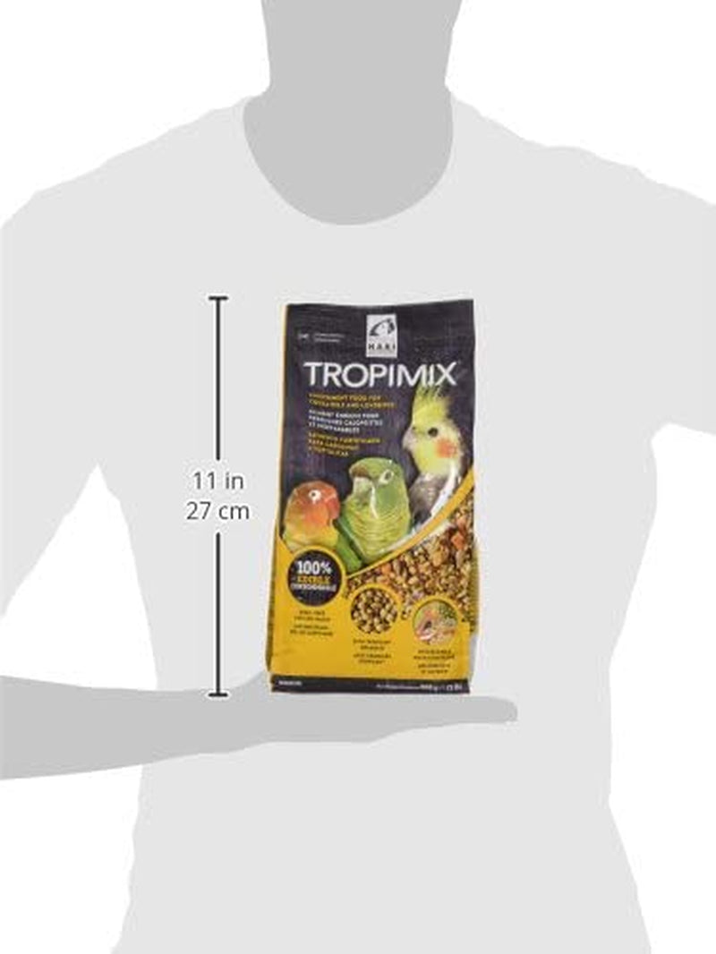 Hari Hagen Tropimix Enrichment Food for Cockatiels & Lovebirds, 2 Lb. - HARI Parrot Food with Seeds, Fruit, Nuts, Vegetables, Grains, and Legumes