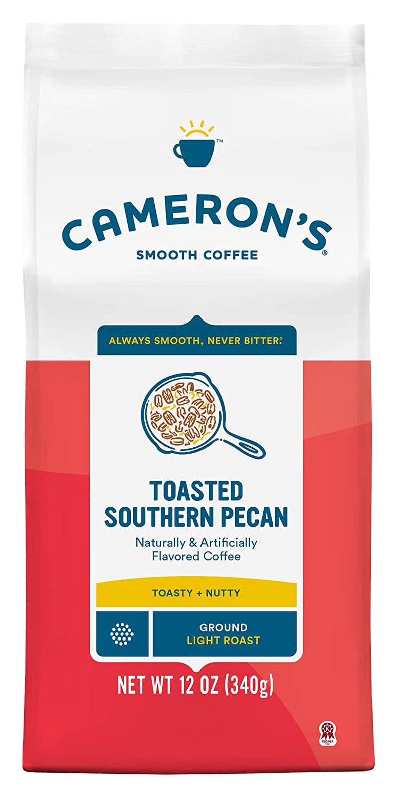 Cameron'S Coffee Roasted Ground Coffee Bag, Flavored, Toasted Southern Pecan, 12 Ounce