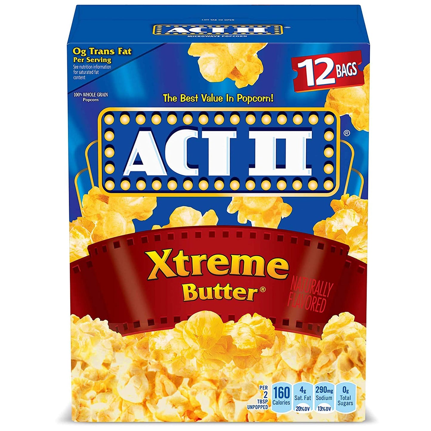 ACT II Xtreme Butter Popcorn, 2.75 Oz, 12 Ct